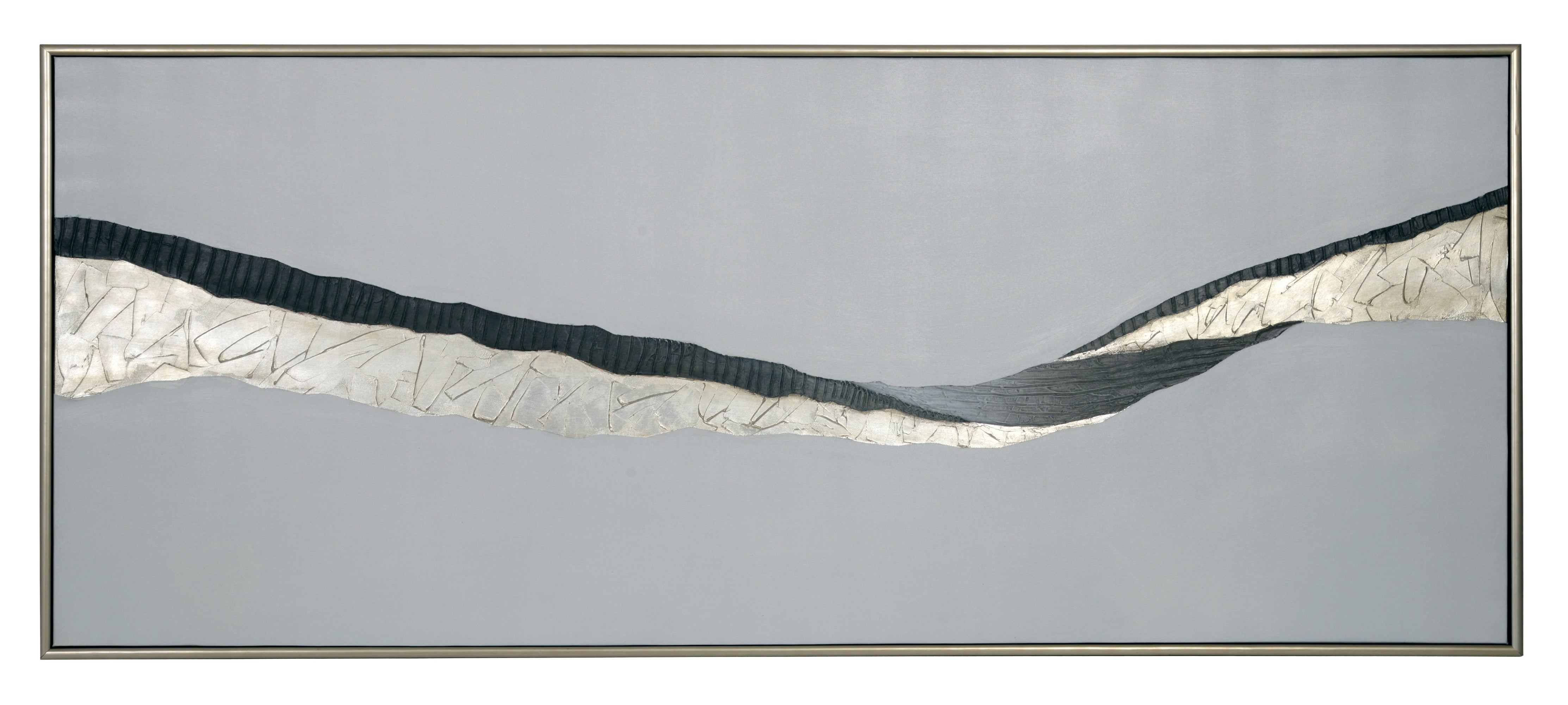 Frequency - 72" X 30"  Silver Floater Frame
