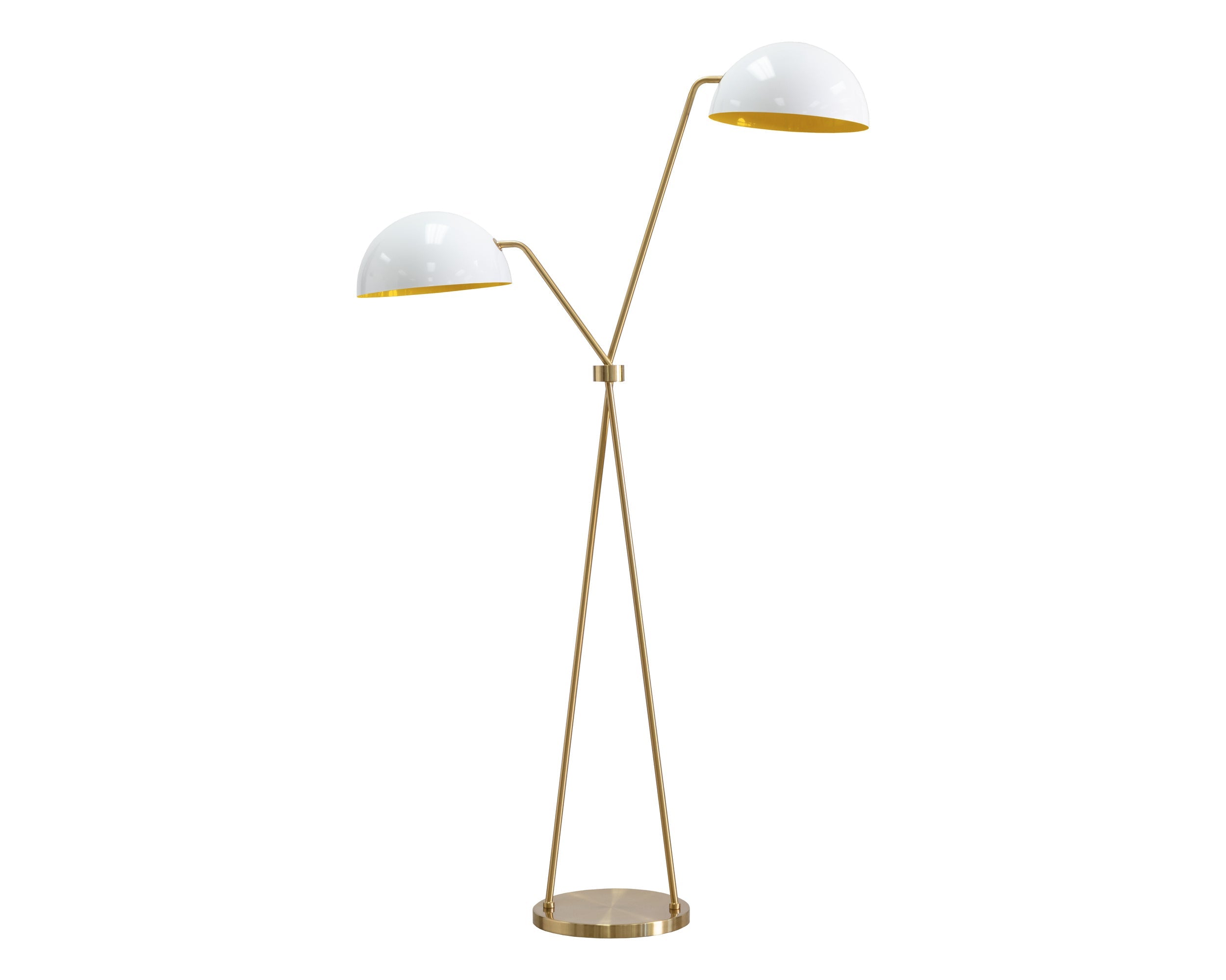 Faven Floor Lamp - Brass  White