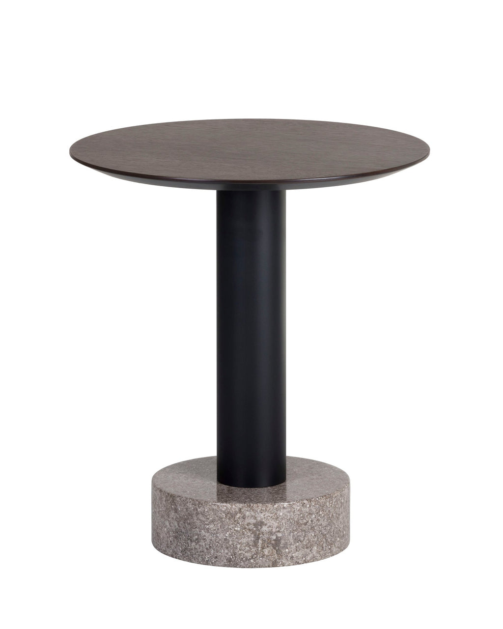 Monaco End Table - Black  Grey Marble / Raw Umber