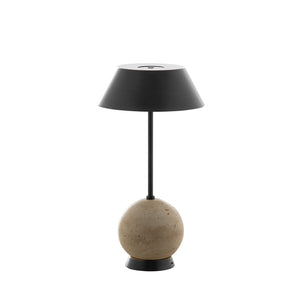 Gabby - Firefly Travertine LED Table Lamp - Beige Travertine/Rubbed Bronze - SCH-175897