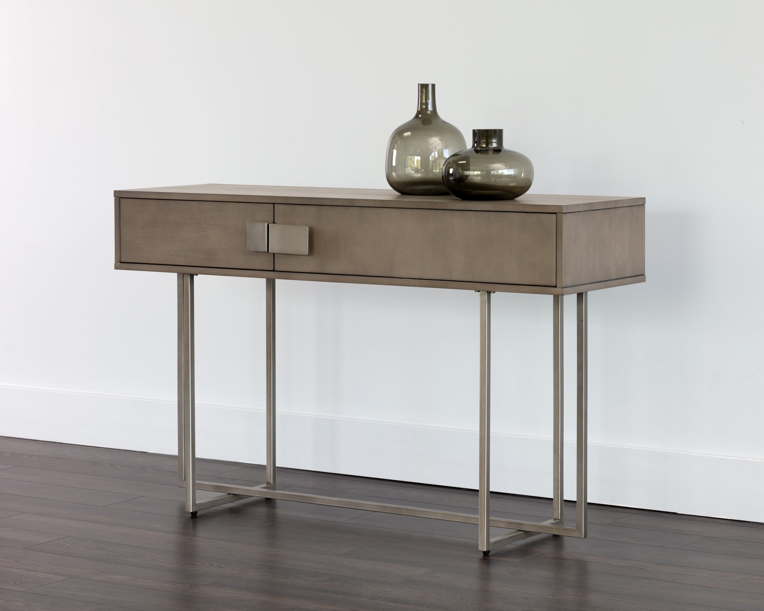 Jade Console Table - Antique Silver  Ash Grey