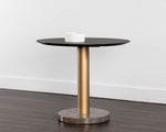 Monaco Bistro Table - Gold  Grey Marble / Charcoal Grey