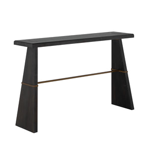 Gabby - Havana Mindi Wood Rectangle Trestle Console Table - Forest Black - SCH-175615