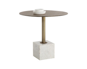 Sunpan Kata Bistro Table  White Marble