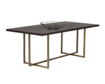 Jade Dining Table - Antique Brass  Dark Mango