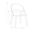 Dezirae Dining Chair - Antique Brass  Charcoal Black Leather