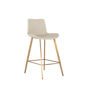 Gabby - Hines Faux Leather Stainless Steel Counter Stool - White Gold - SCH-175622