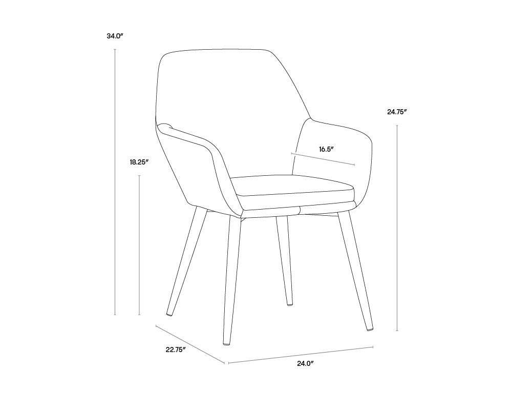 Jayna Dining Armchair - Champagne Gold  Antonio Linen