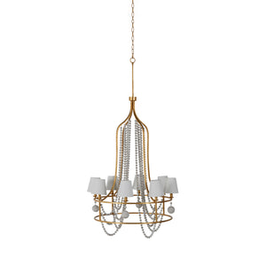 Gabby - Neville Metal Vintage Gold Distressed Ivory Chandelier - SCH-166010
