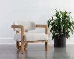 Madrone Lounge Chair - Rustic Oak  Heather Ivory Tweed