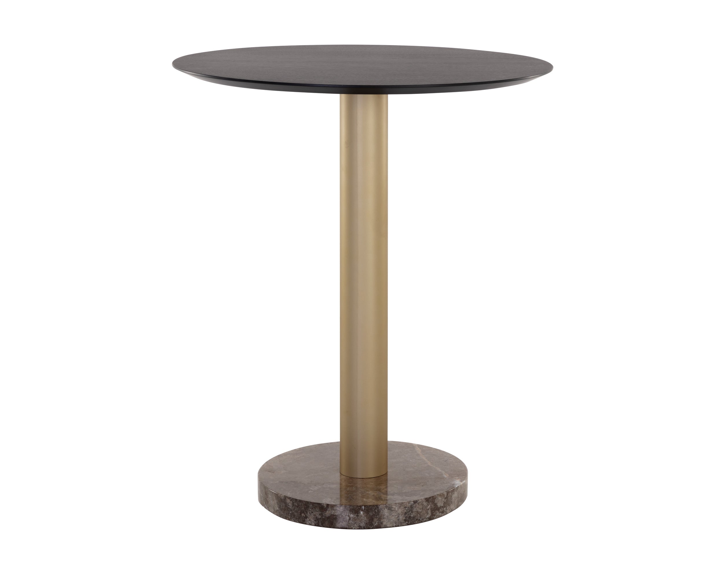 Monaco Bar Table - Gold  Grey Marble / Charcoal Grey