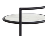 Parga End Table - Black  Marble Look