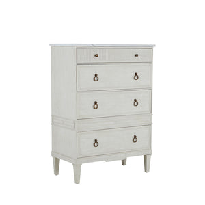 Gabby - Archie Mindi Sungkai Wood Tallboy - 4 Drawers, White - SCH-169280