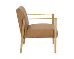 Earl Lounge Chair - Rustic Oak  Ludlow Sesame Leather