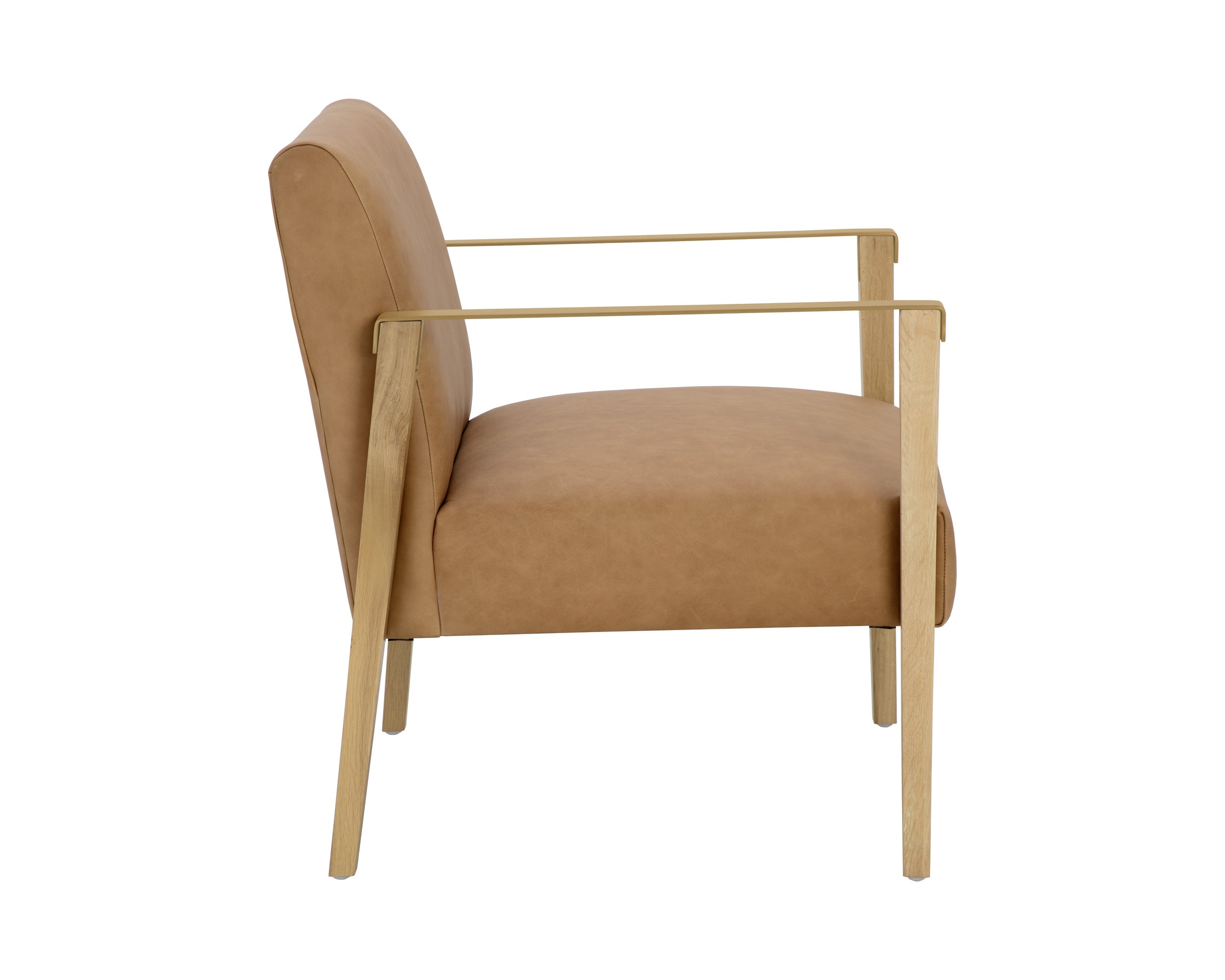 Earl Lounge Chair - Rustic Oak  Ludlow Sesame Leather