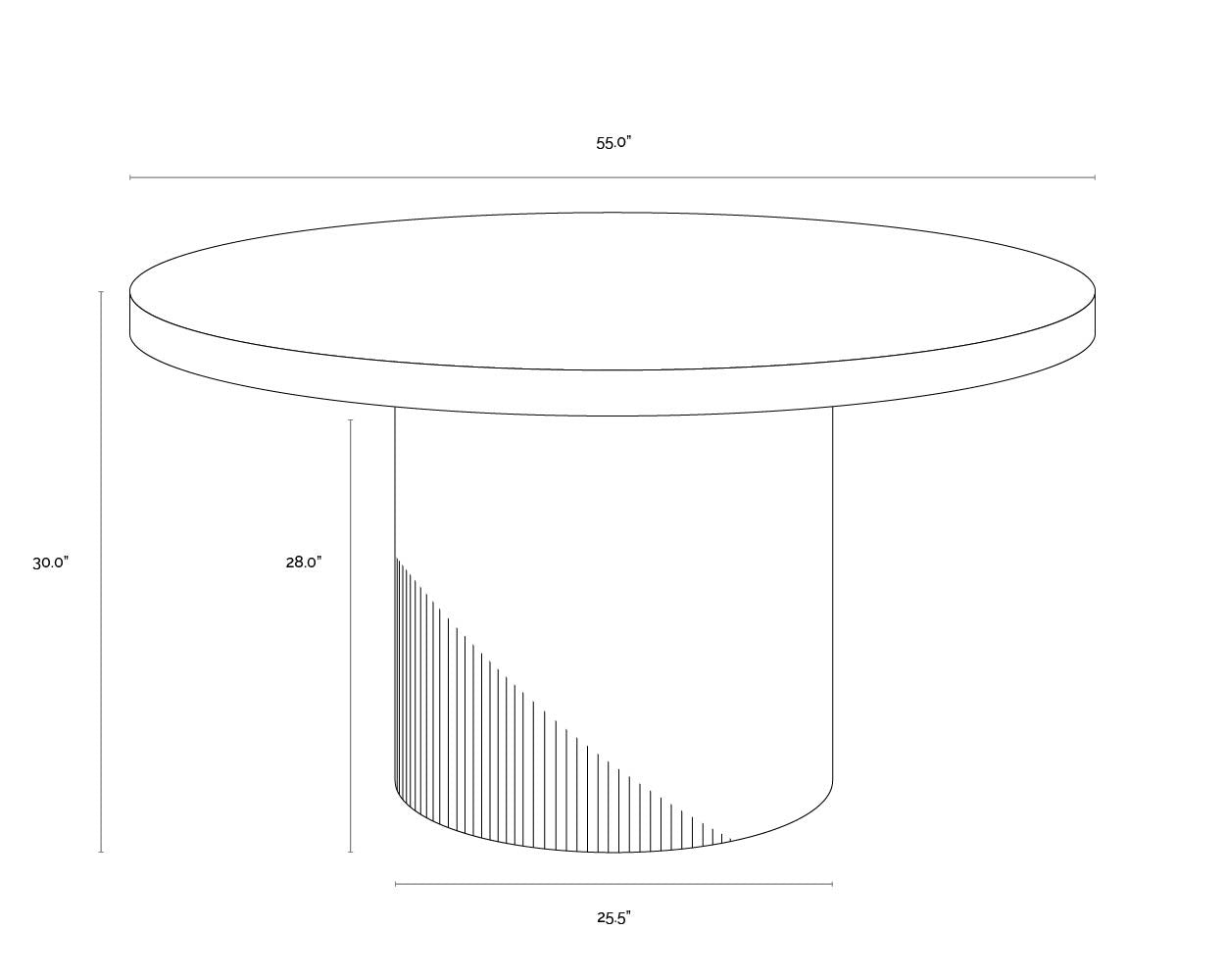 Nicolette Dining Table - 55"  Marble Look