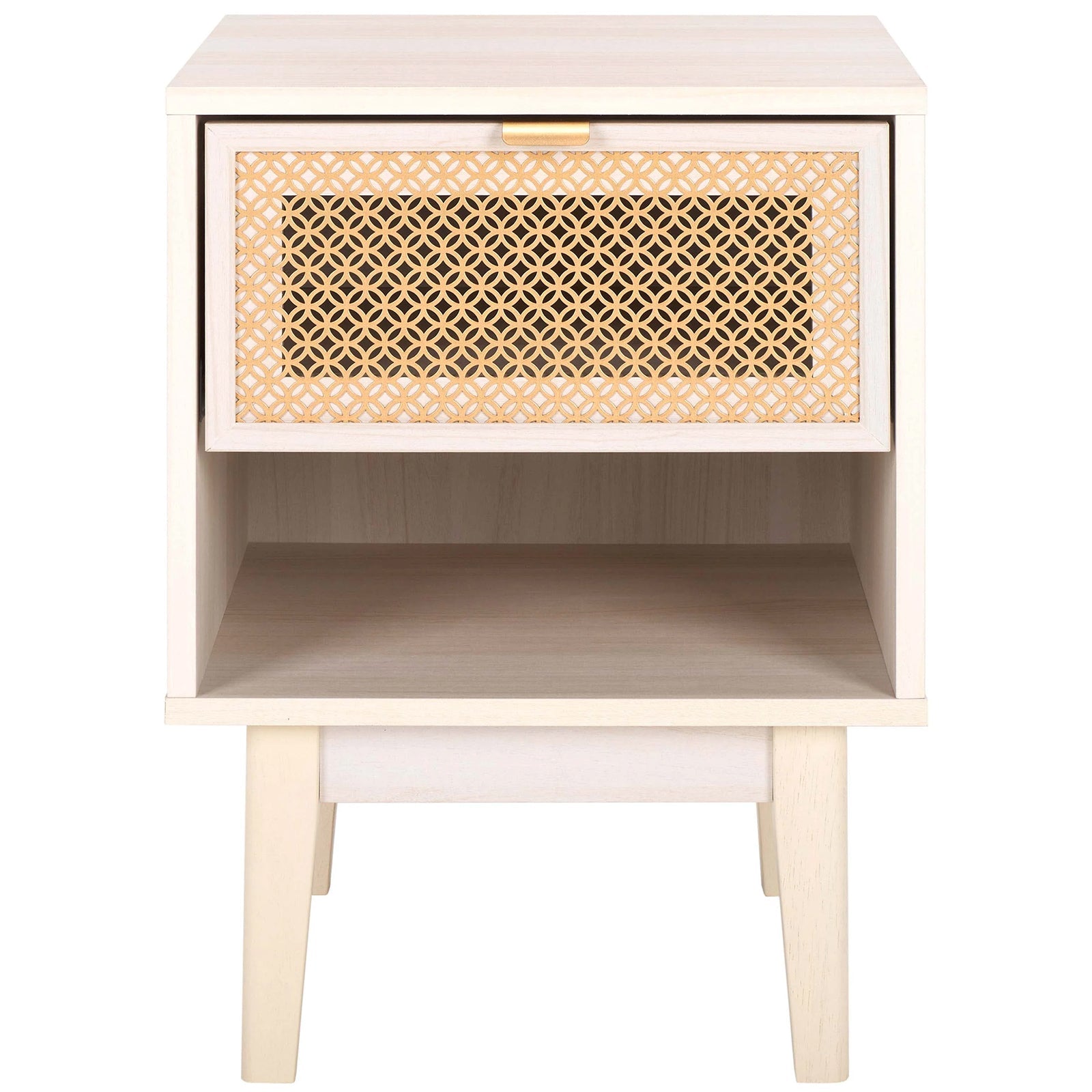Safavieh Ceu 1 Drawer Nightstand, NST9604 - White / Gold
