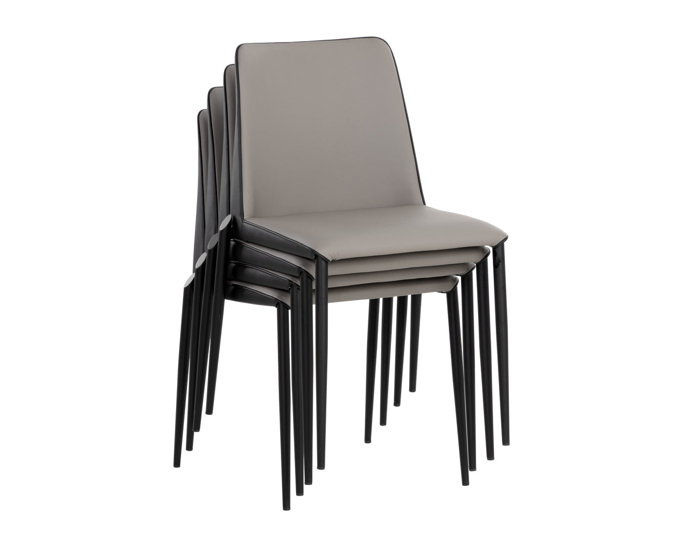 Renee Stackable Dining Chair - Dillon Stratus / Dillon Black