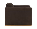 Romer Armchair - Gold  Nubuck Cocoa Leather