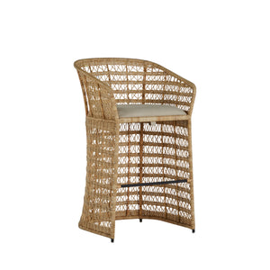 Gabby - Libby Natural Rattan Metal Sloping Arms Bar Stool - Dark Gray - SCH-166345