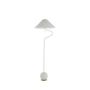 Gabby - Lombard Plaster White Brass Bell Top Floor Lamp - SCH-175387