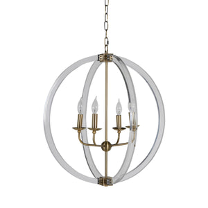 Gabby - Grayson Glass Antique Brass Chandelier - SCH-156015