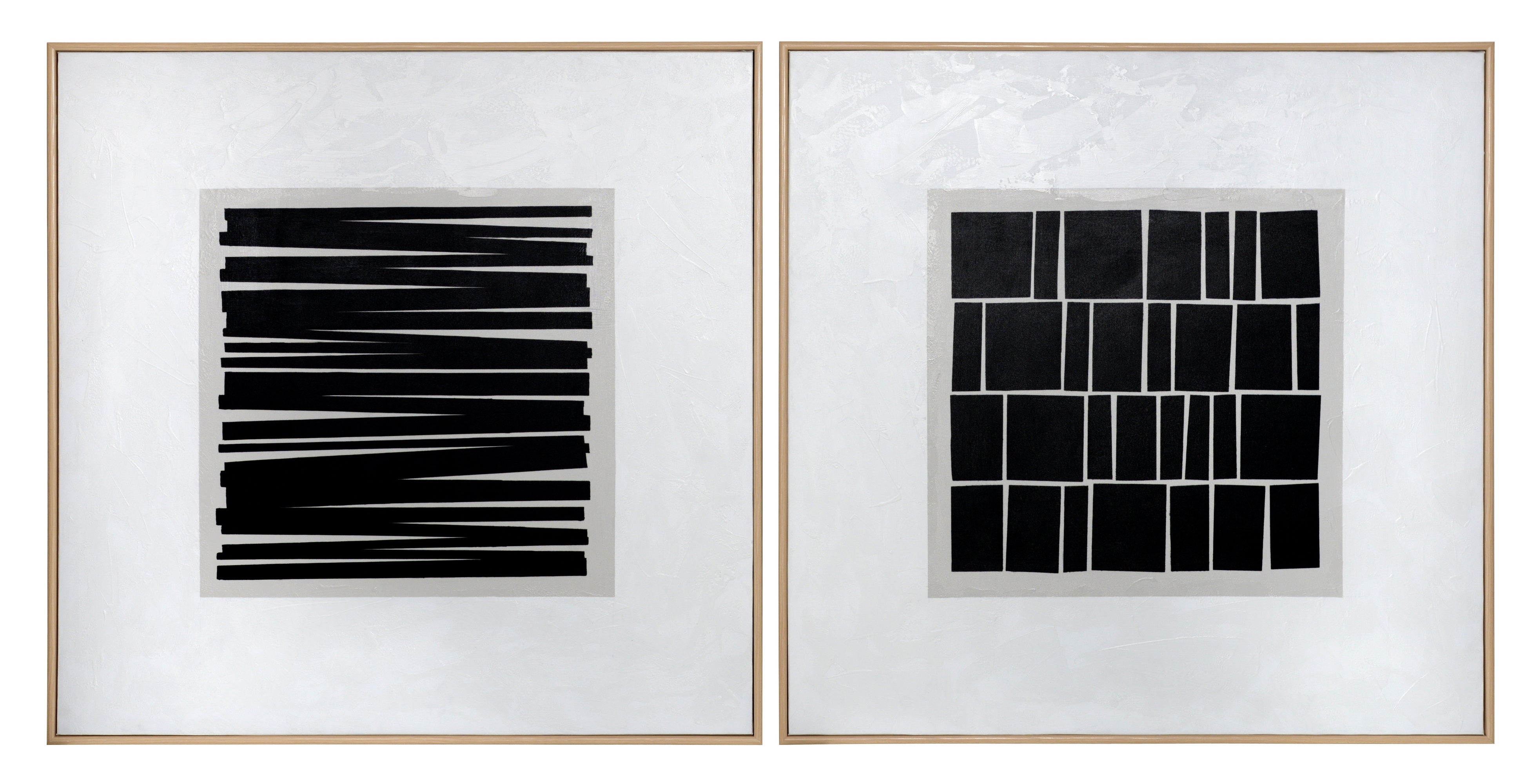 Split Personality (Set Of 2) - 48" X 48"  Wood Floater Frame