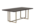Jade Dining Table - Antique Brass  Dark Mango