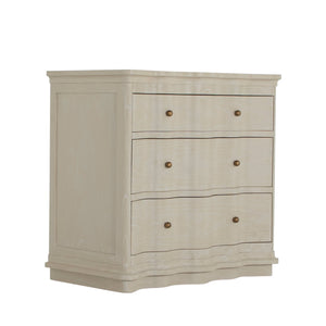 Gabby - Meredith Mindi Wood Nightstand - 3 Drawers, Textured Cerused White - SCH-175638