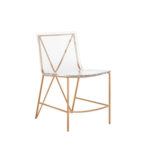 Gabby - Johnson Iron Acrylic Dining Chair - Antique Gold - SCH-155390