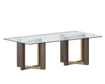 Rejane Dining Table Base - Gold  Raw Umber