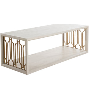 Gabby - Ainsworth Mindi Rectangle Frame Coffee Table - White and Ivory - SCH-170205