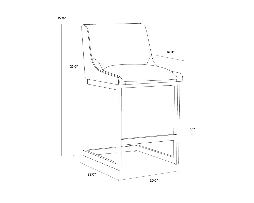 Holly Counter Stool - Zenith Soft Grey