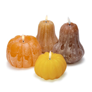 Two's Company Set of 4 Flameless Pumpkin LED Decor Candles