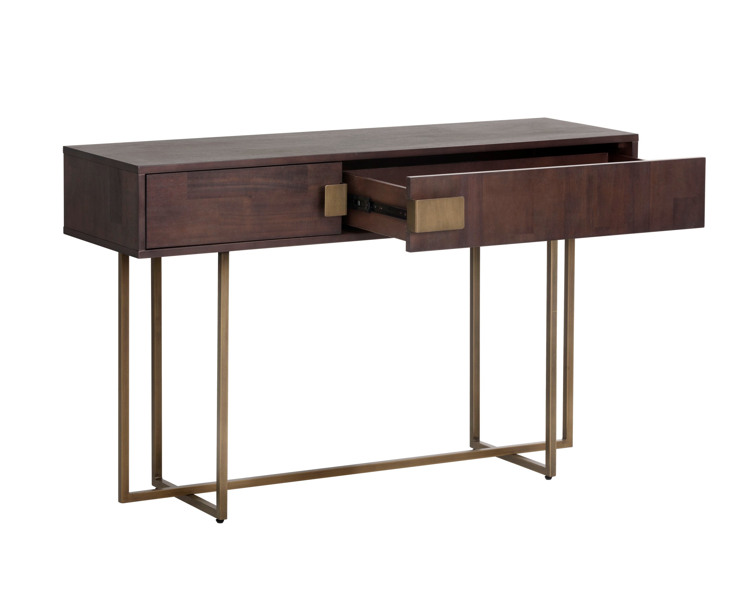 Jade Console Table - Antique Brass  Dark Mango