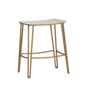 Gabby - Pierce Iron Acrylic Double-Line Counter Stool - Antique Gold Clear - SCH-155410