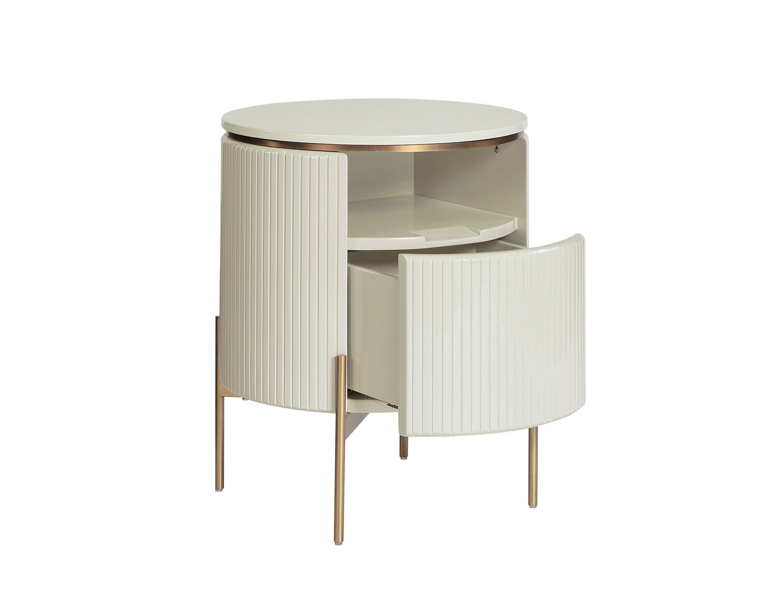 Paloma End Table - High Gloss Cream