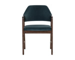 Milton Dining Armchair - Smoke Acacia  Meg Dusty Teal