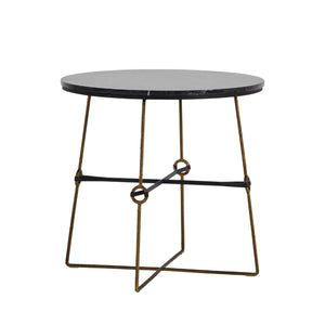 Gabby - Stefan Iron Marble Round Side Table - SCH-166130