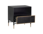 Markwood Nightstand - Brass  Dark Brown