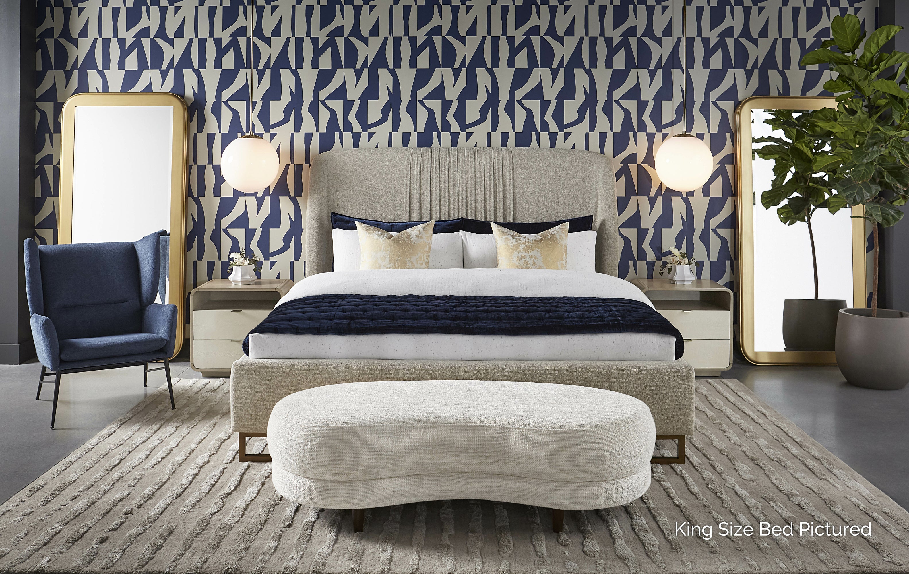 Nevin Bed - Queen  Dove Cream