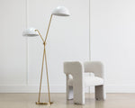 Faven Floor Lamp - Brass  White