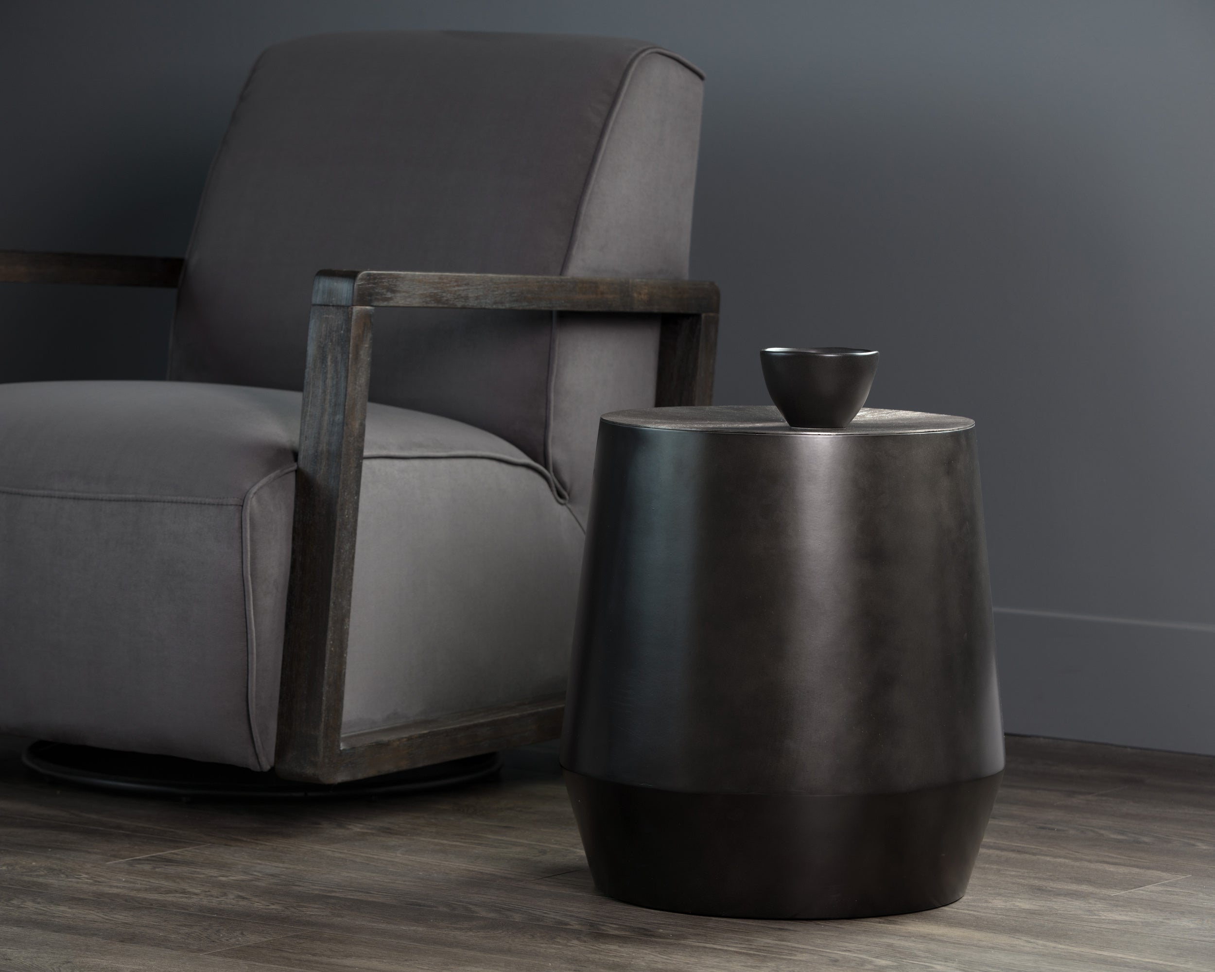 Creed End Table - Gunmetal