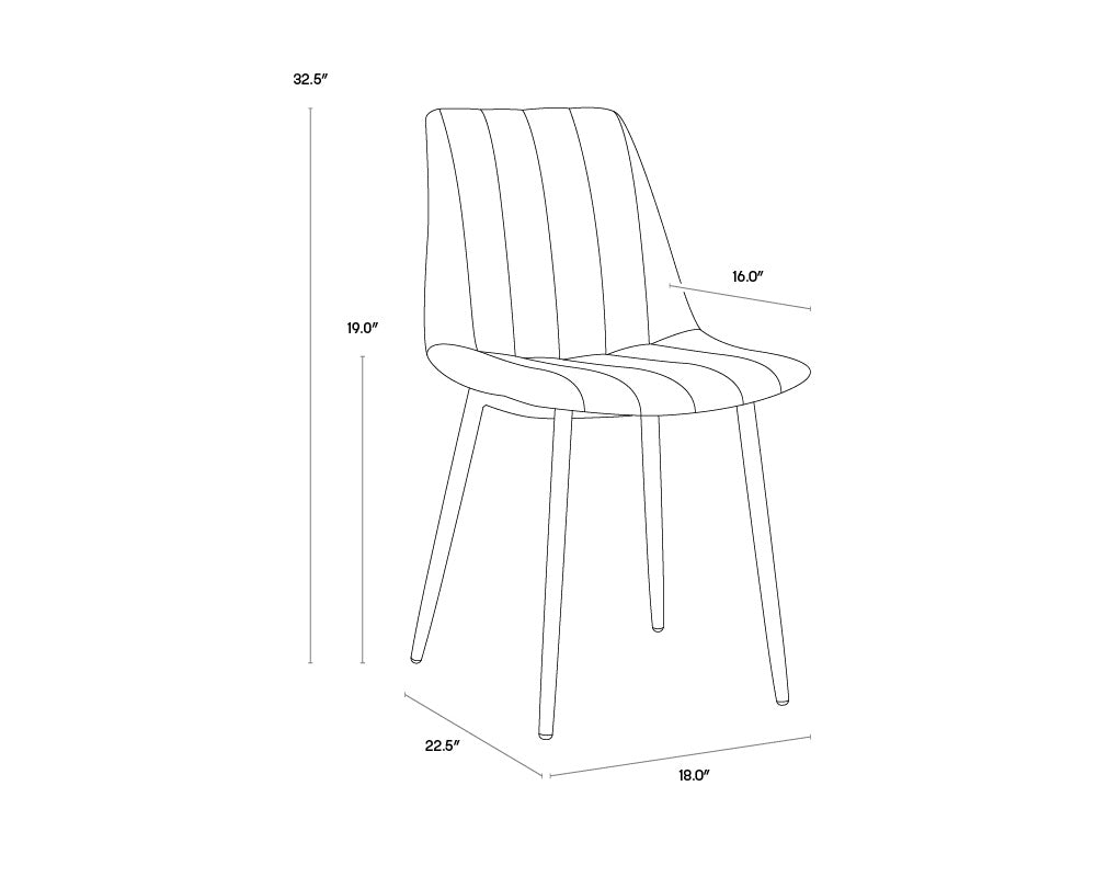 Drew Dining Chair - Black  Light Grey