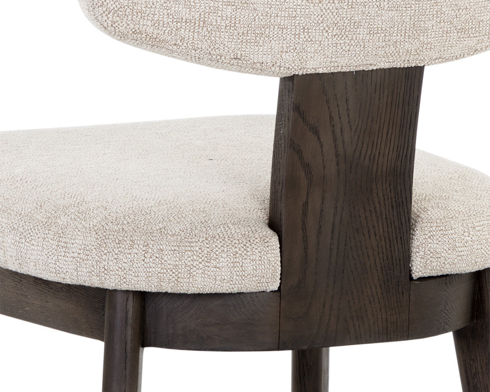 Rickett Dining Chair - Dark Brown  Dove Cream