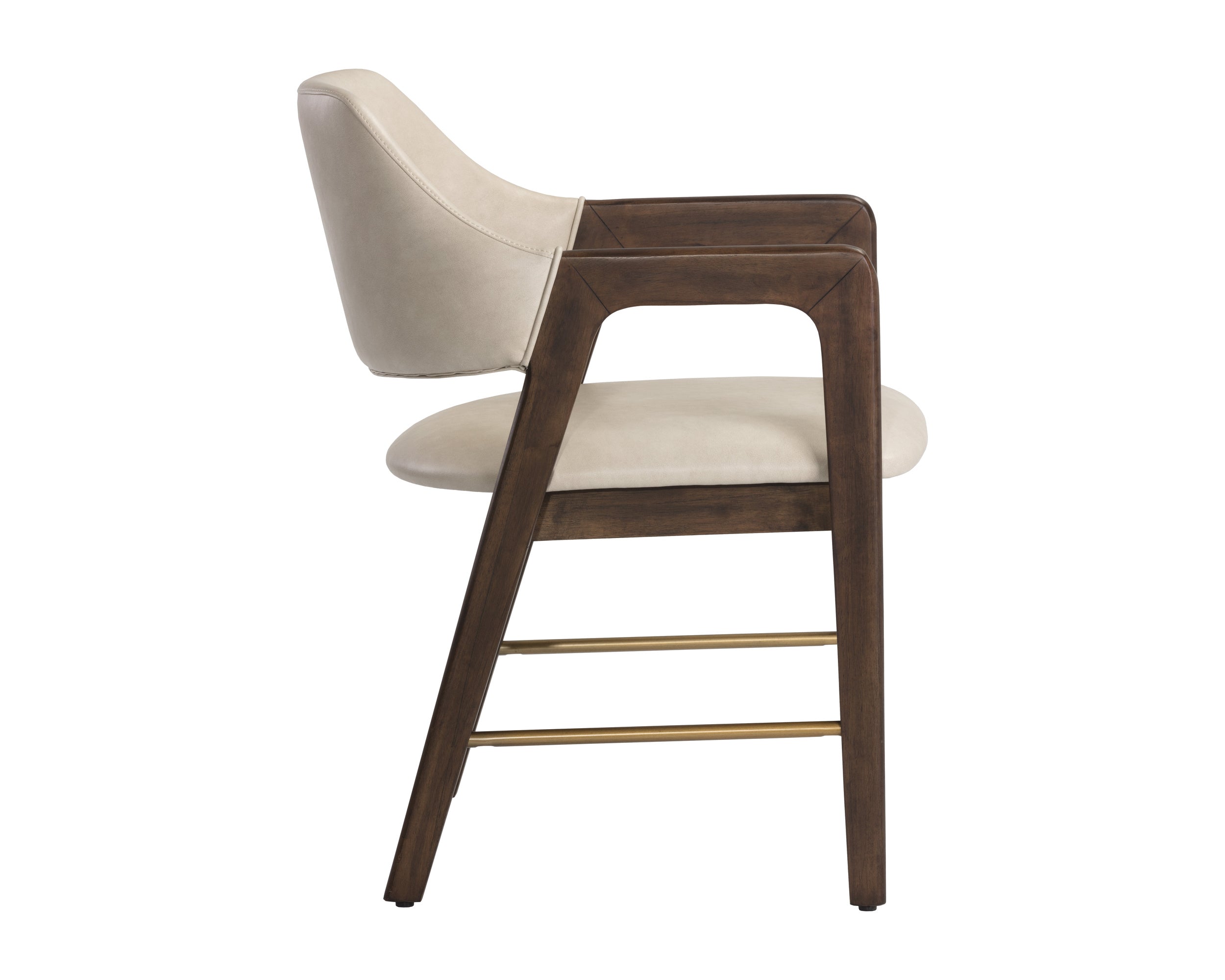 Milton Dining Armchair - Smoke Acacia  Bravo Cream