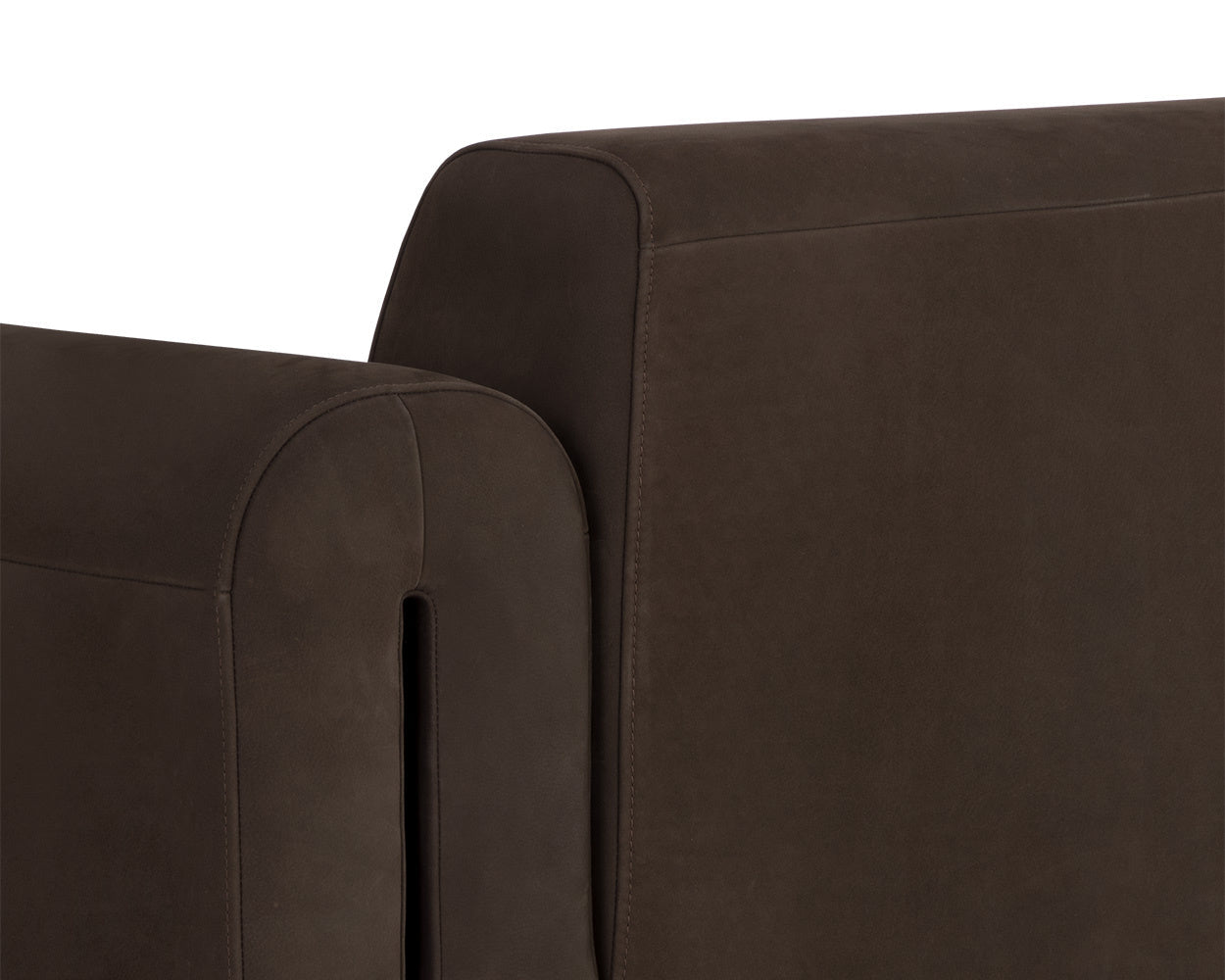 Romer Armchair - Gold  Nubuck Cocoa Leather
