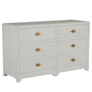 Gabby - Fairmont Mindi Wood Dresser - 6 Drawers, Cerused White - SCH-169250