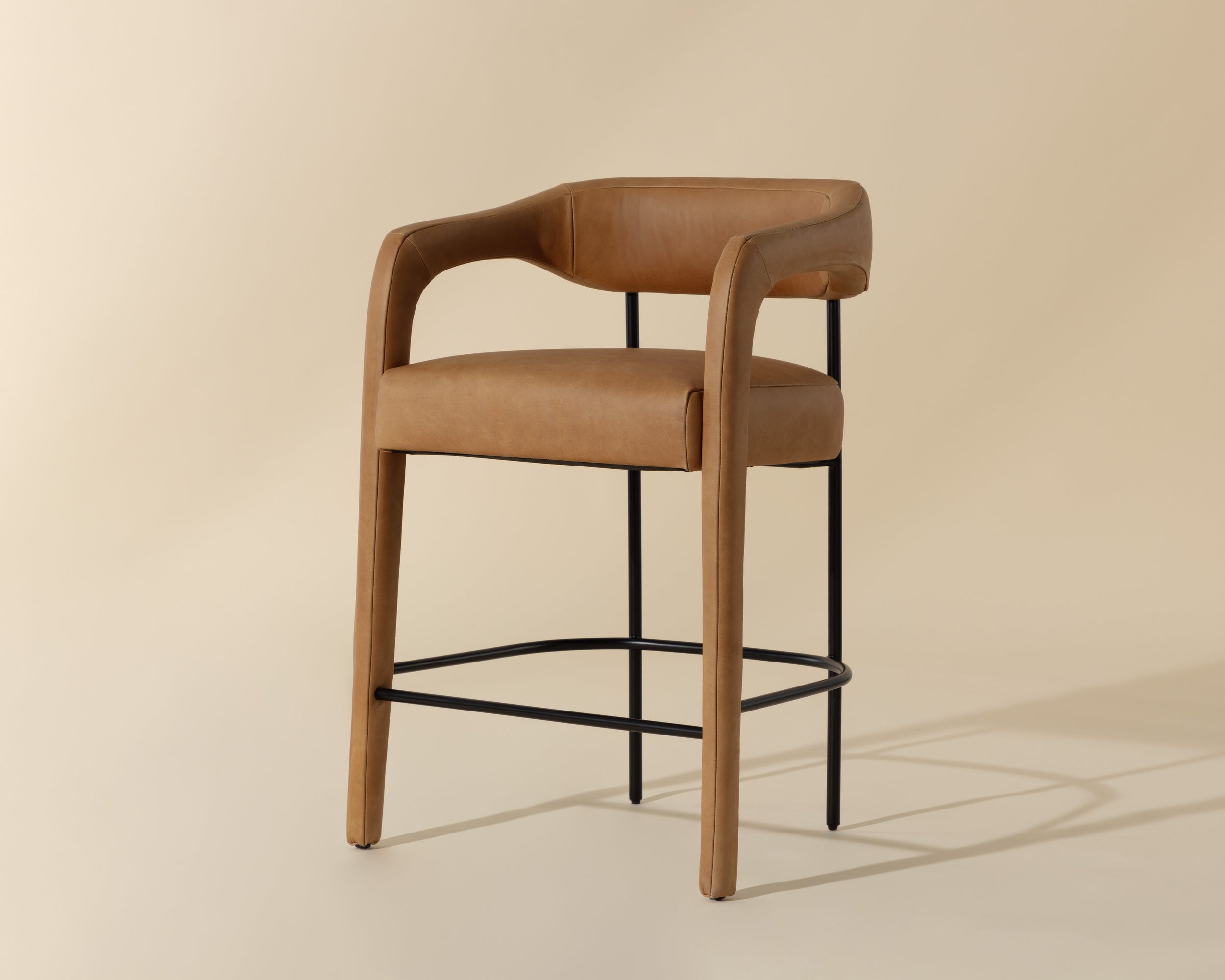 Mavia Counter Stool - Ludlow Sesame Leather