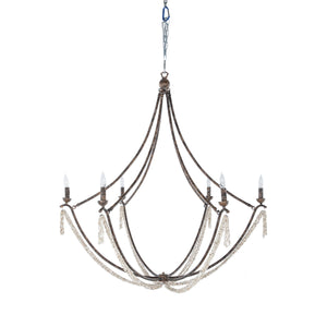 Gabby - Nakita Metal Rust Coral White Candle Chandelier - SCH-170045